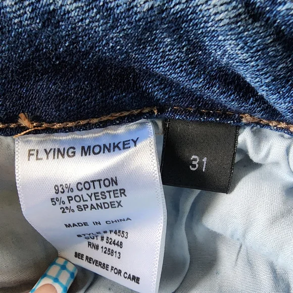 Flying Monkey Blue Distressed Straight Leg Jeans - Picture 5 of 5